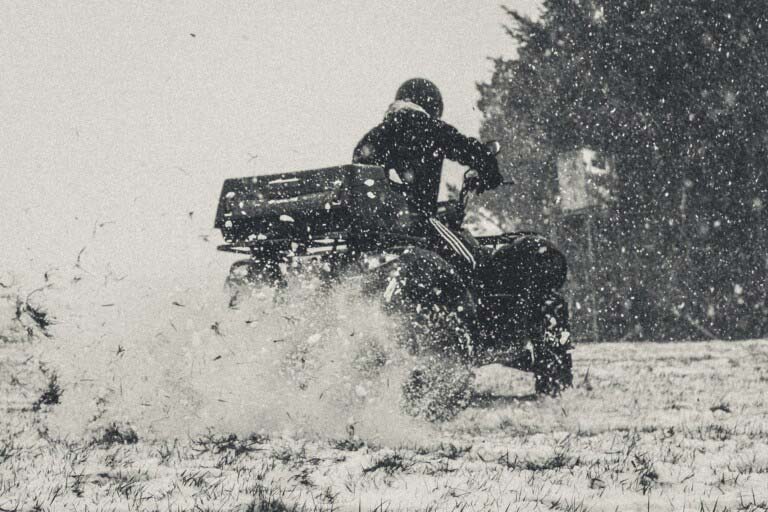 winter ATV drift