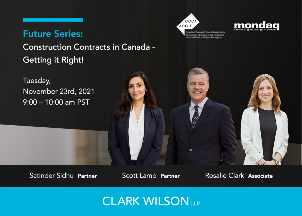 Construction contracts in Canada webinar