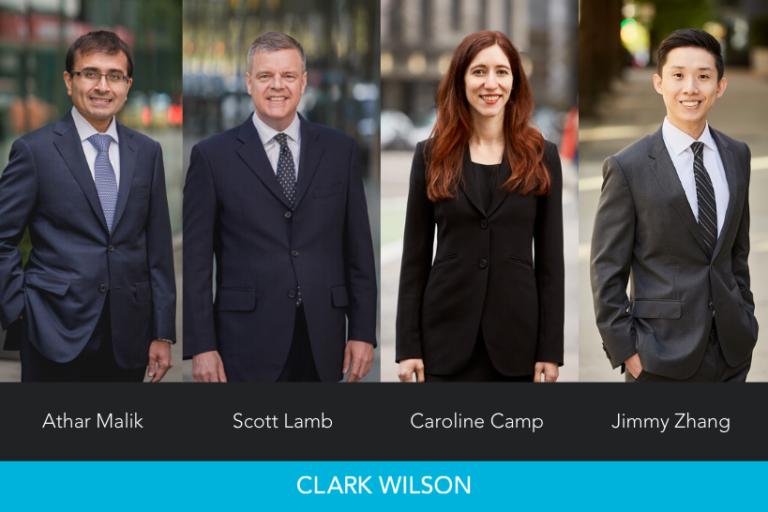 Clark Wilson Lawyers Athar Malik, Scott Lamb, Caroline Camp, and