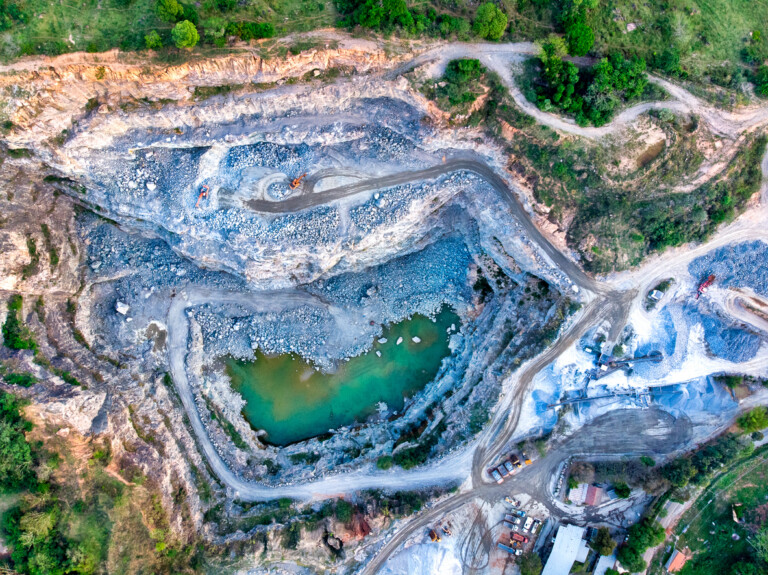 aerial photo of a mine