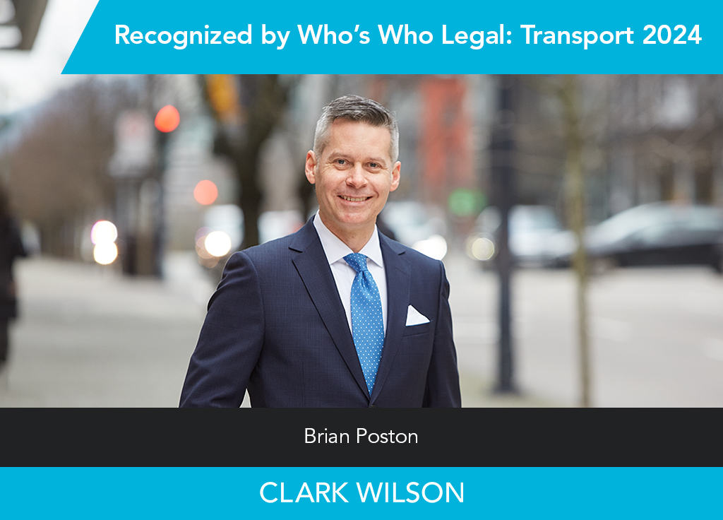 Brian Poston Recognized By Who’s Who Legal Transport 2024
