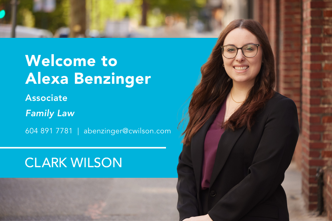 to New Associate, Alexa Benzinger!