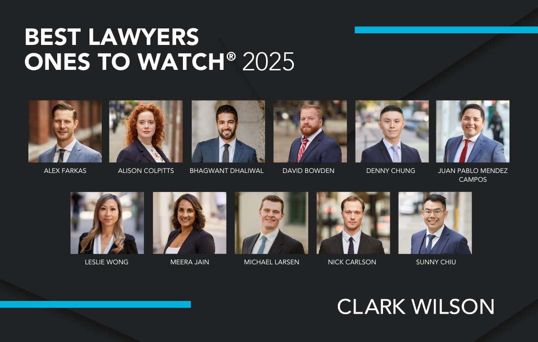 Record Number Of Clark Wilson Lawyers Recognized In The 2025 Edition Of Ones To Watch 2025